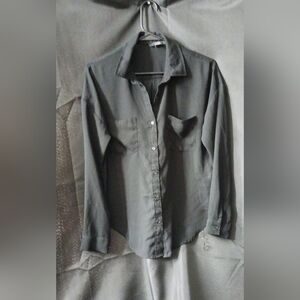 Women's black button down shirt sz small